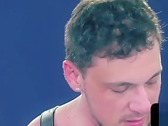 Hungry twink goes down on bdsm stud