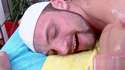 Hunk is pounding stud'_s anal during lusty massage