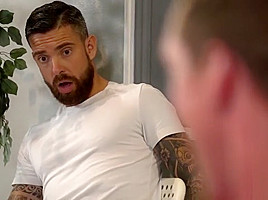 Hunks Pierce Paris and Teo Carter have hardcore sex in offic
