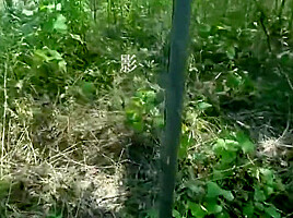 Husband Helps Asian Wife With Grandpa Lover Outdoors