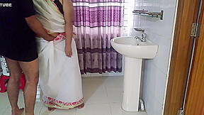 I Fucked The Police Hot Mam In The Station, While She Was Fixing The Saree - Huge Cum In Her Behind