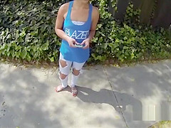 Icy blonde POV fucked in the alley for money