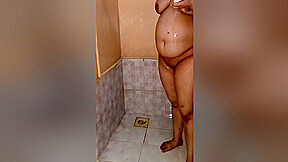 Indian Step mom Taking Shower