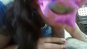 Indian girl giving blowjob