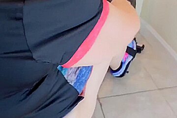 Jamdown26 - Big Ass Hijab Milf Working Out On Exercise Bike And Getting Her Pussy Eaten