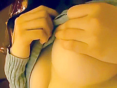 Japanese Amateur Giggles While Watching Guy Jerk O