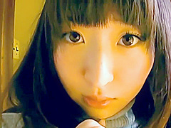 Japanese Amateur Giggles While Watching Guy Jerk O