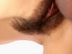 Japanese Whore Opens Hairy Cunt To Get It Filled With Semen