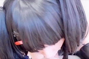 Japanese crossplayer blowjob