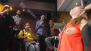 Japanese slave nipples tormented in public