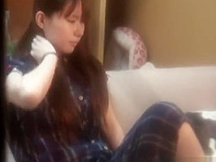 Japanese slut toys pussy