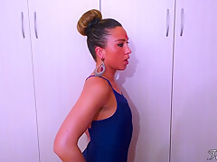 Joi Yoga Cum Countdown - With My Blue Exciting Bodysuit!