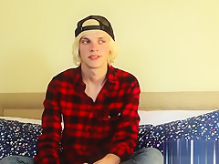 Kayden Alexander grabs his big prick and jerks off solo