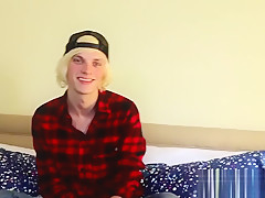 Kayden Alexander grabs his big prick and jerks off solo