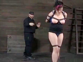 Kinky Bdsm Sub With Tattoos Tied Up