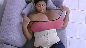 Kristina Milan In Fondles Herself On The Sofa