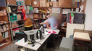LP Office let Naomi Mae rides her pussy on his big cock