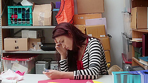 LP Office let Naomi Mae rides her pussy on his big cock