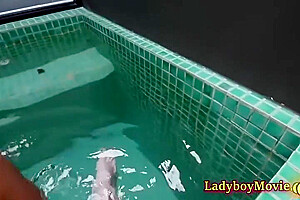 Ladyboy Prem Gives Blowjob In Swimming Pool And Gets Fucked