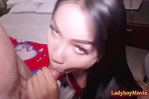 Ladyboy Tata Blows Dick And Ass Toyed And Barebacked