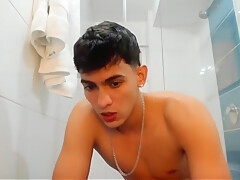 Latin Boy Shoot His Load And Take A Shower