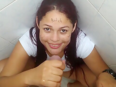 Latina Sexy teen 18+ Mistreated And Used As A Cumdumb Peeing In Her Mouth