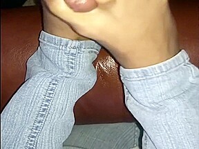Latina footjob cumshot