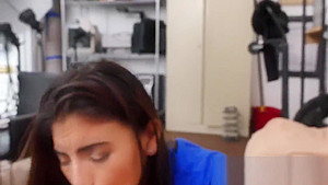 Latina gets horny in an interview