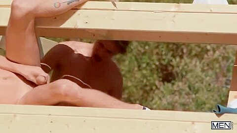 Leo Louis And Joey Mills In And In And Banging In The Bleachers - Men