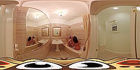 Lesbian Girlfriends in Steamy Bathroom Fucking