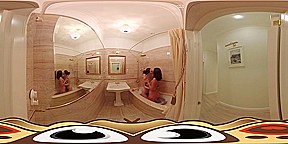 Lesbian Girlfriends in Steamy Bathroom Fucking