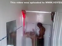 Lesbian ebony teen 18+ caught in shower