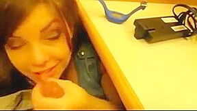 Library blowjob