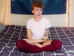Little Amateur Cutie With Glasses Rubbing Tight Pussy