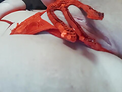 Little Horny Devil With Big Boobs Masturbates Herself And Clito With Her Trident Till Strong Orgasm