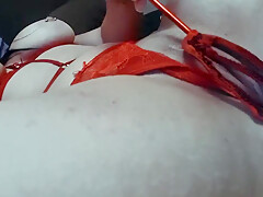 Little Horny Devil With Big Boobs Masturbates Herself And Clito With Her Trident Till Strong Orgasm