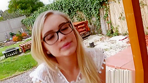 Little blonde pov sucks