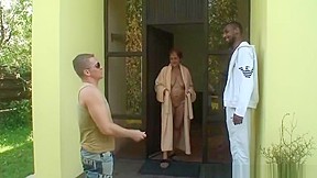 Lonely grandma gets pounded by two buddies