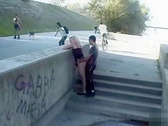Loveful Germans watched as they have public sex in the park