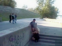 Loveful Germans watched as they have public sex in the park