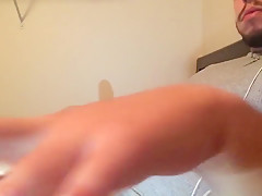 Lubed up jerking off and cumming