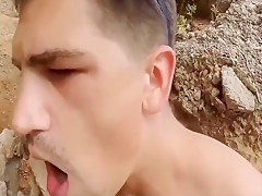 Lucky guy with big cock fucks naughty babe on the beach
