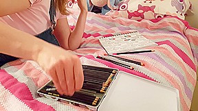 Lumi Wets her Diaper Without Noticing while Drawing