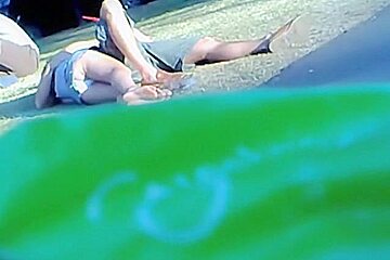 Lying in the park teen 18+ gets her jeans upskirt