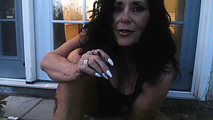 MATURE Step mom lets off stinky farts and smokes outside