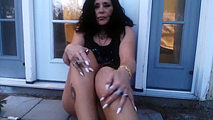 MATURE Step mom lets off stinky farts and smokes outside
