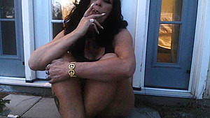 MATURE Step mom lets off stinky farts and smokes outside