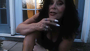 MATURE Step mom lets off stinky farts and smokes outside