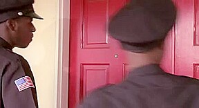MILF house wife in an interracial threesome with 2 cops