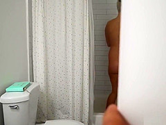 MILF stepmom masturbated in front of her spying stepson